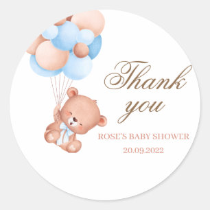 Teddy Bear Thank You Baby Shower Favors Gift Tags