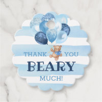 Teddy Bear Thank You Baby Shower Favors Gift Tags