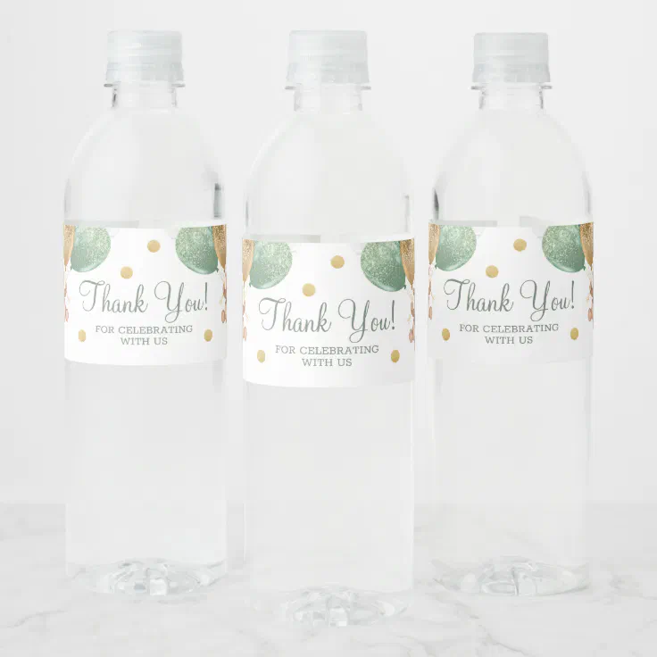 Teddy Bear Thank You Baby Shower Water Bottle Labe Water Bottle Label