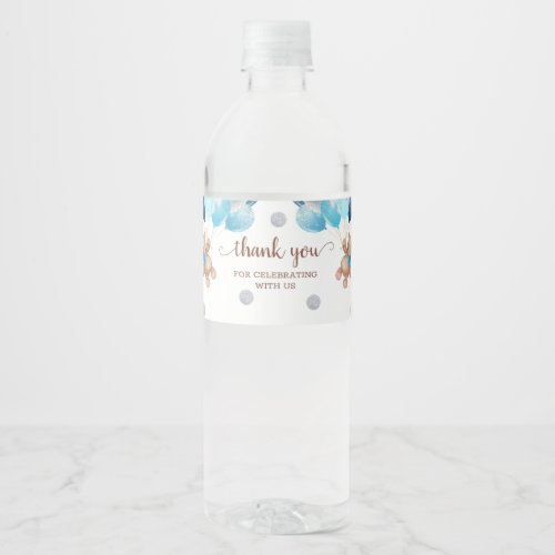 Teddy Bear Thank You Baby Shower  Water Bottle Label