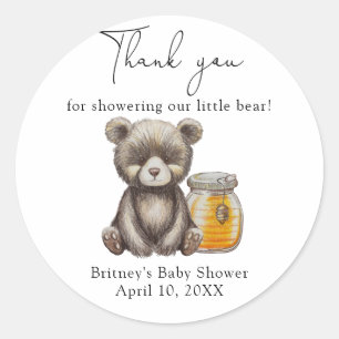 Teddy bear thank you classic round sticker