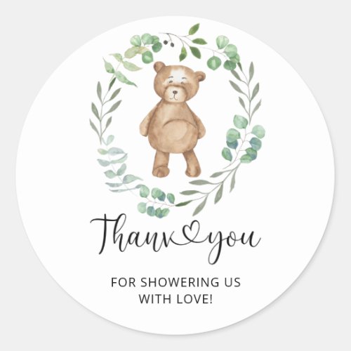 Teddy Bear thank you  Classic Round Sticker