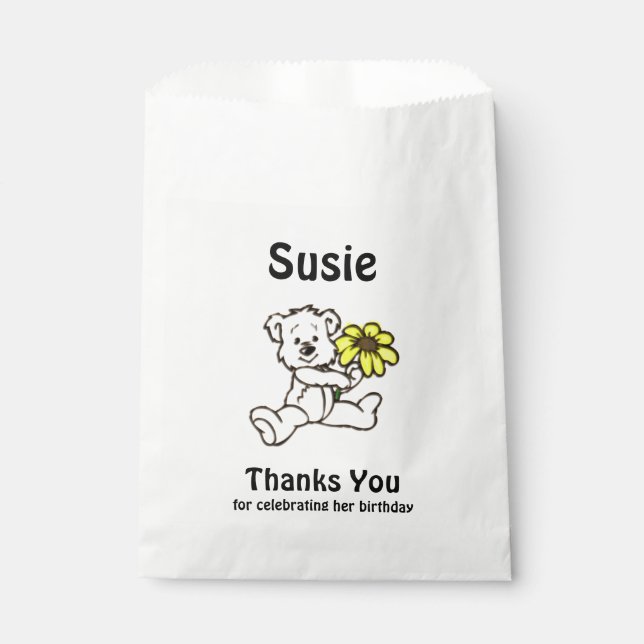 Teddy Bear Thank you Favor Bag (Front)