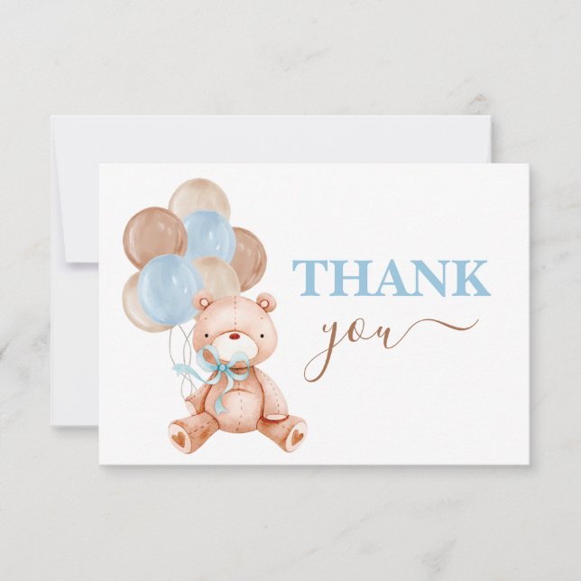 Teddy Bear thank you Note Card (Front)