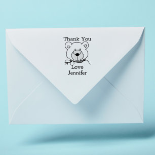 Teddy Bear Thank You Personalized Rubber Stamp