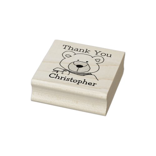  Teddy Bear Thank You Rubber Stamp