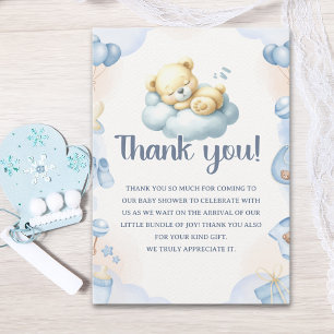 Teddy Bear Theme Baby shower boy Thank You Card