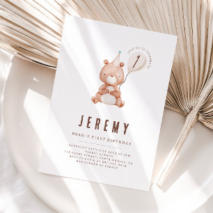 Teddy Bear Theme Neutral 1st Birthday Party  Invitation
