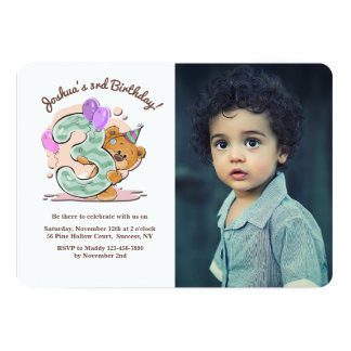 3 Year Old Birthday Invitations 6