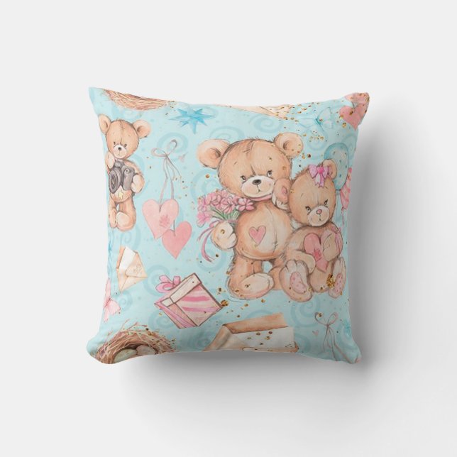 Teddy bear throw pillow (Front)