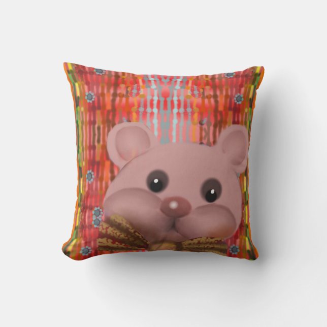 Teddy Bear Throw Pillow (Front)