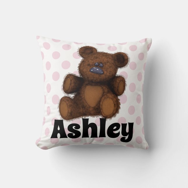 Teddy Bear Throw Pillow (Front)