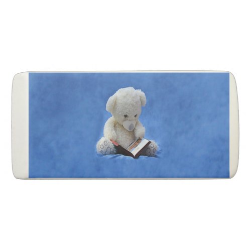 Teddy Bear Time to Read Add Name Wedge Eraser