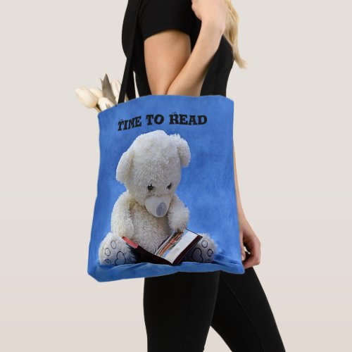 Teddy Bear Time to Read All_Over_Print Tote Bag