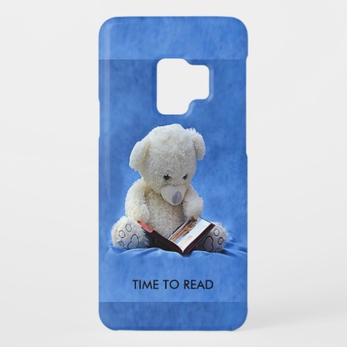 Teddy Bear Time to Read Blue Stuffed Animal ZKOA Case_Mate Samsung Galaxy S9 Case