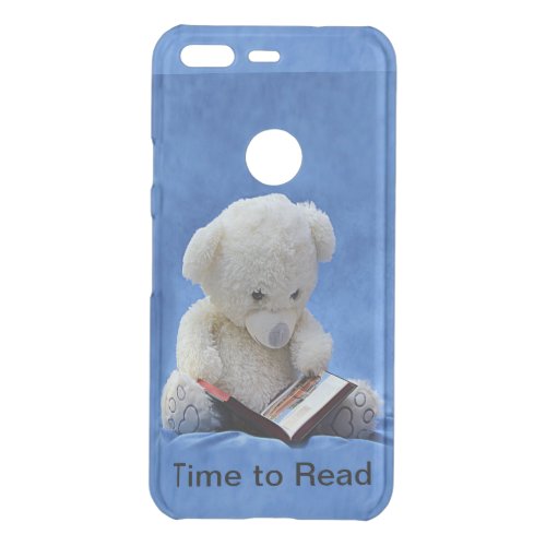 Teddy Bear Time to Read Blue Stuffed Animal ZKOA Uncommon Google Pixel Case