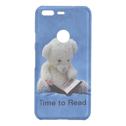 Teddy Bear Time to Read Blue Stuffed Animal ZKOA Uncommon Google Pixel Case