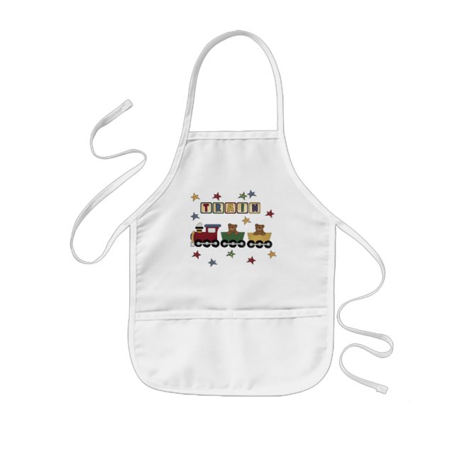 Teddy Bear Train T-shirts and Gifts Kids' Apron (Front)