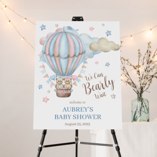 Teddy Bear Twin Bearly Wait Baby Shower Foam Board