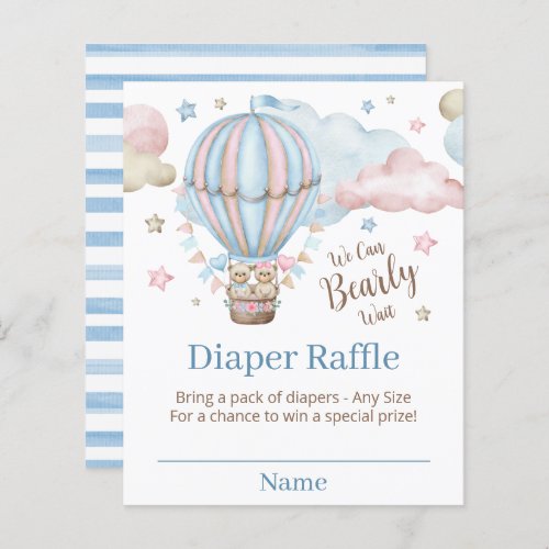 Teddy Bear Twin Bearly Wait Diaper Raffle