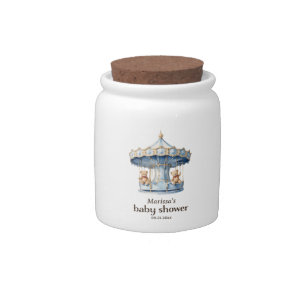 Teddy Bear Twin Boy Baby Shower  Candy Jar