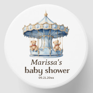 Teddy Bear Twin Boys Baby Shower Mini Candle Favors