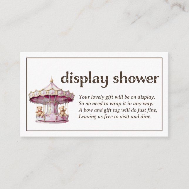 Teddy Bear Twin Girl Baby Display Shower Enclosure Card (Front)
