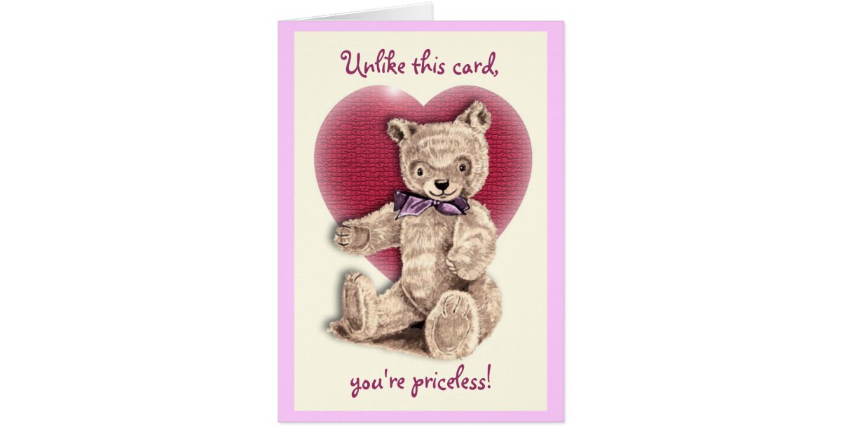 Teddy Bear Valentine Card | Zazzle.com