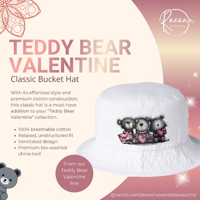 Teddy Bear Valentine Classic Bucket Hat (Creator Uploaded)