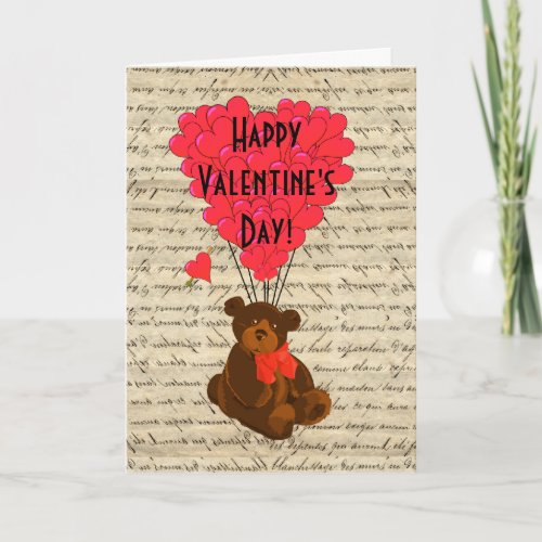 Teddy Bear Valentines Day Holiday Card