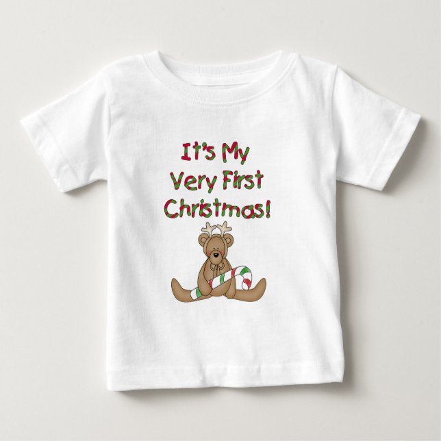 Teddy Bear Very 1st Christmas Tshirts and Gifts (Front)