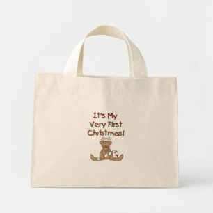 Teddy Bear Very 1st Christmas Tshirts and Gifts Mini Tote Bag