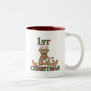 Teddy Bear Very 1st Christmas Tshirts and Gifts Two-Tone Coffee Mug