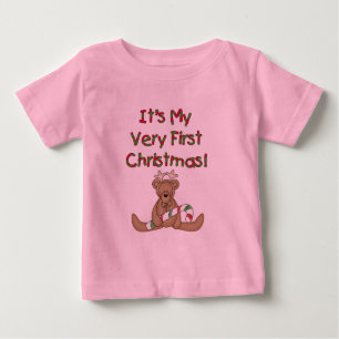 Teddy Bear Very First Christmas Baby T-Shirt