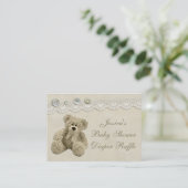 Teddy Bear Vintage Lace Diaper Raffle Enclosure Card (Standing Front)