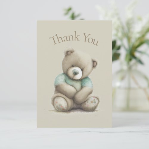 Teddy Bear Watercolor Baby Shower Thank You