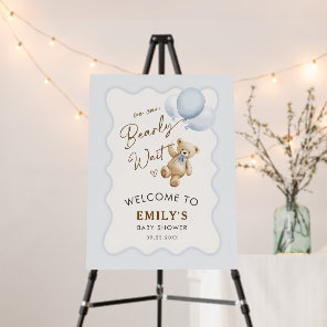 Teddy Bear We Can Bearly Wait Baby Boy Shower Foam Board