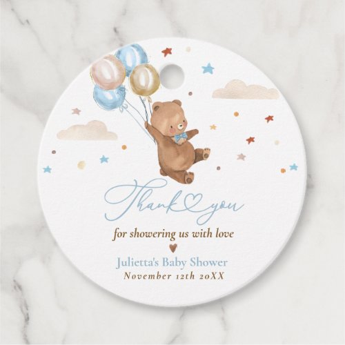 Teddy Bear We Can Bearly Wait Baby Shower Favor Favor Tags