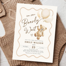 Teddy Bear We Can Bearly Wait Baby Shower