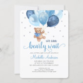 Teddy Bear We Can Bearly Wait Baby Shower Invitation (Front)