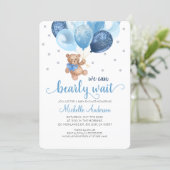 Teddy Bear We Can Bearly Wait Baby Shower Invitation (Standing Front)