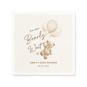 Teddy Bear We Can Bearly Wait Baby Shower Napkins