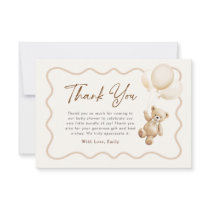 Teddy Bear We Can Bearly Wait Baby Shower Thank You Card