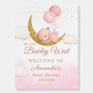 Teddy Bear We Can Bearly Wait Baby Shower welcome Foam Board