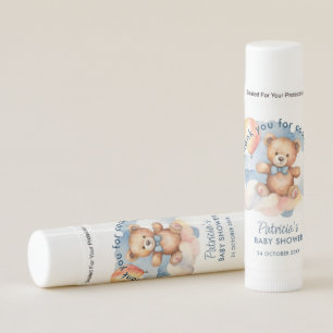 Teddy Bear We Can Bearly Wait Boy Baby Shower   Lip Balm