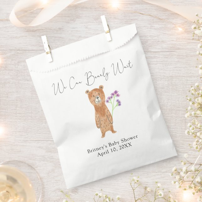 Teddy bear - we can bearly wait favor bag (Clipped)