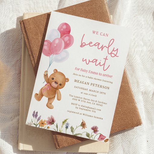 Libro Degli Ospiti Per Baby Shower A Tema Orsacchiotto - We Can Bearly Wait - Cornice In Legno 3D Con Finestra Per Ecografia E Scatola Cuori In Legno Per Firma Ospiti - Decorazione Bosco - 2