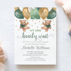 Teddy Bear We Can Bearly Wait Twins Baby Shower Invitation at Zazzle