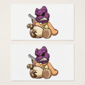 teddy bear wearing a ski mask and holding a gun (Front & Back)