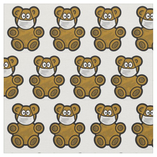 Teddy Bear Wearing Face Mask fabric